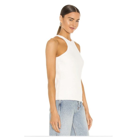 GAUGE81 Nice Tank Top White Rib Sleeveless Minimal Italy S NWT $136 - Picture 3 of 6